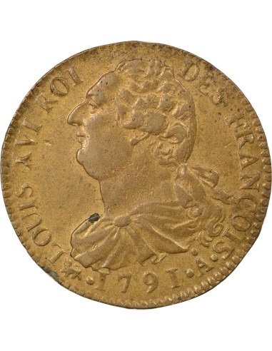 Louis XVI Au Faisceau 2 sols Cuivre 1791 A - Paris