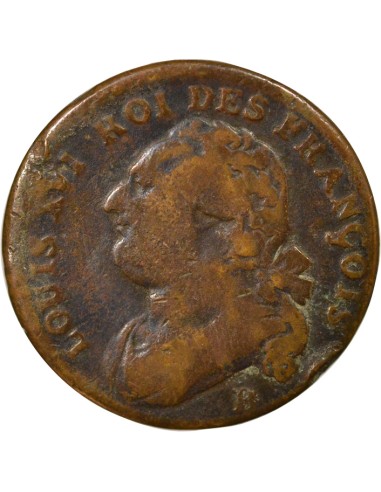 Louis XVI au Faisceau 12 denier Cuivre 1792 B Rouen