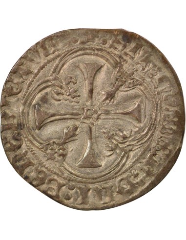Charles VIII A la Couronne 1 blanc à la couronne Billon 1491-1498 9 Rennes