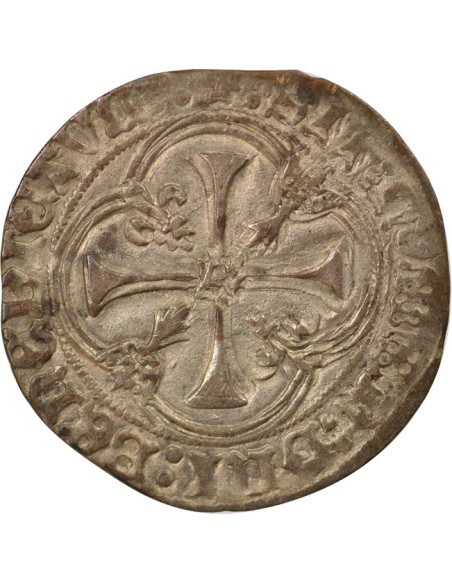 Charles VIII A la Couronne 1 blanc à la couronne Billon 1491-1498 9 Rennes