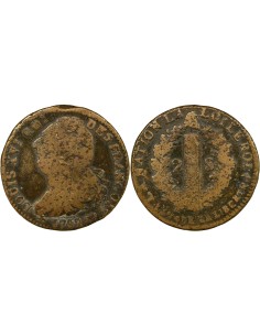 Louis XVI au Faisceau 2 sols Cuivre 1792 W Lille