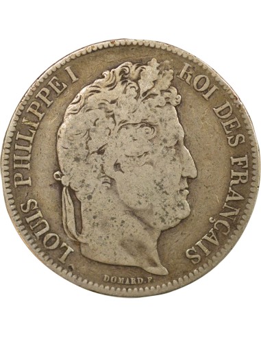 Tranche en Relief 5 francs Argent 1842 BB Strasbourg