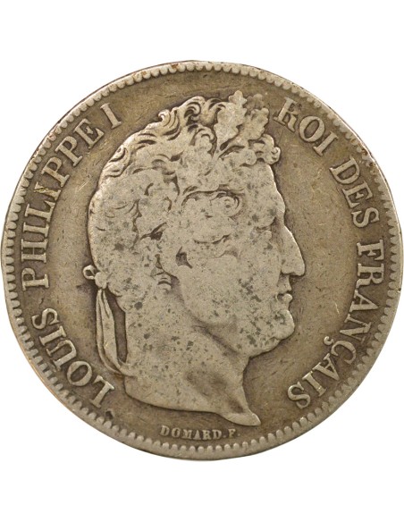 Tranche en Relief 5 francs Argent 1842 BB Strasbourg