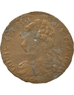Louis XVI au Faisceau 2 sols Cuivre 1792 Arras 2