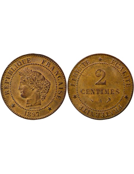 2 centimes Bronze 1897 A - Paris