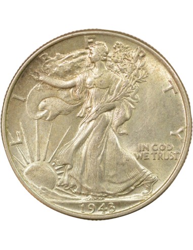 USA Liberty Walking 1/2 Dollar Argent 1943 Philadelphie