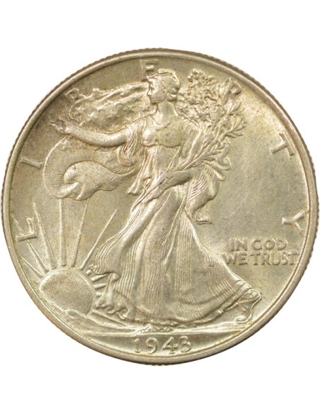 USA Liberty Walking 1/2 Dollar Argent 1943 Philadelphie