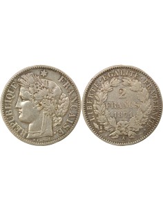 Céres - Demeter IIIe République 2 francs Argent 1871 A - Paris