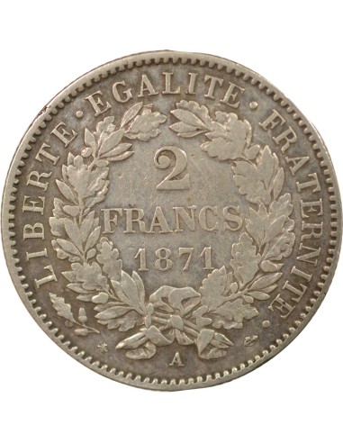 Céres - Demeter IIIe République 2 francs Argent 1871 A - Paris
