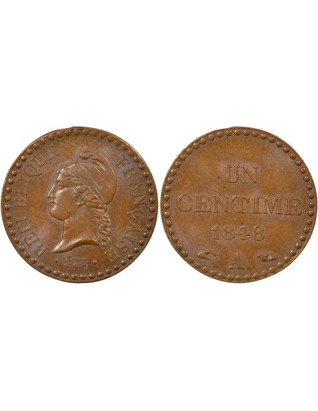 IIe République 1 centime Bronze 1848 A - Paris