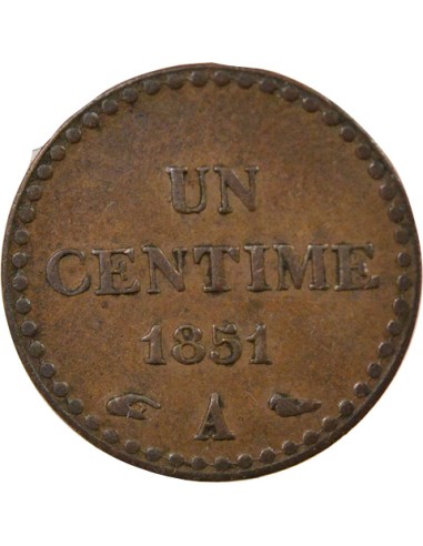 IIe République 1 centime Bronze 1851 A - Paris
