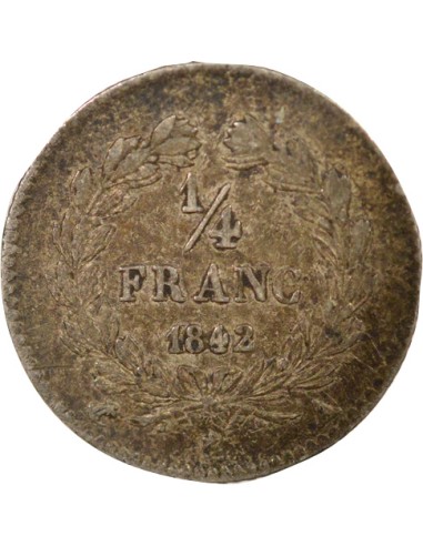 Louis-Philippe Ier 1/4 franc Argent 1842 A - Paris