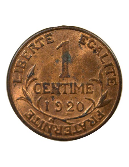 1 centime Bronze 1920 A Paris