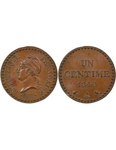 IIe République 1 centime Bronze 1848 A - Paris