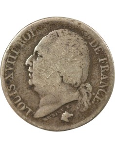 Louis XVIII Tête nue 2 francs Argent 1823 A - Paris 2