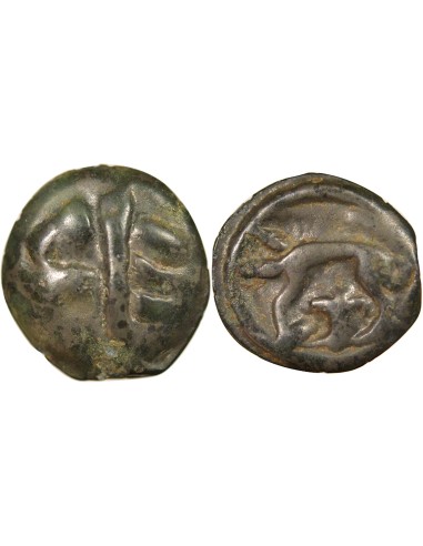 Gaule A la tête d'Indien 1 potin Potin 75-50 Av JC