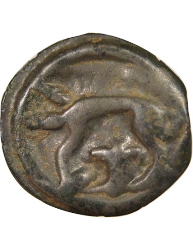 Gaule A la tête d'Indien 1 potin Potin 75-50 Av JC