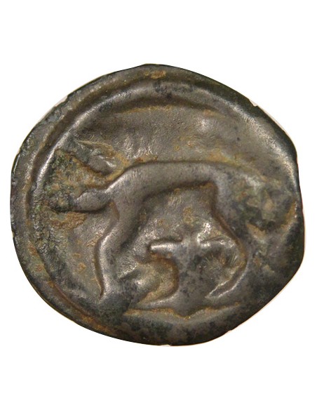 Gaule A la tête d'Indien 1 potin Potin 75-50 Av JC