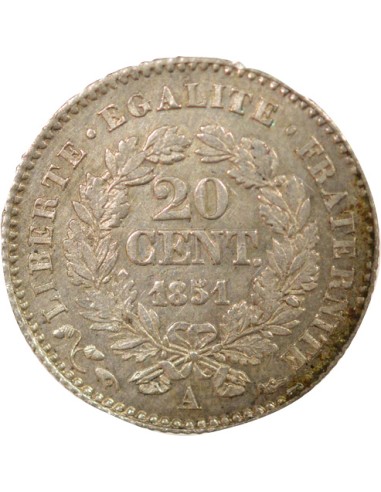 IIe République 20 centimes Argent 1851 A - Paris