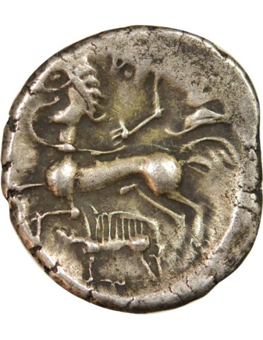 Gaule Au décor sur la joue 1 statere Billon 80-60 AV JC
