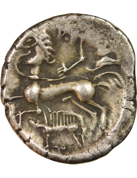 Gaule Au décor sur la joue 1 statere Billon 80-60 AV JC