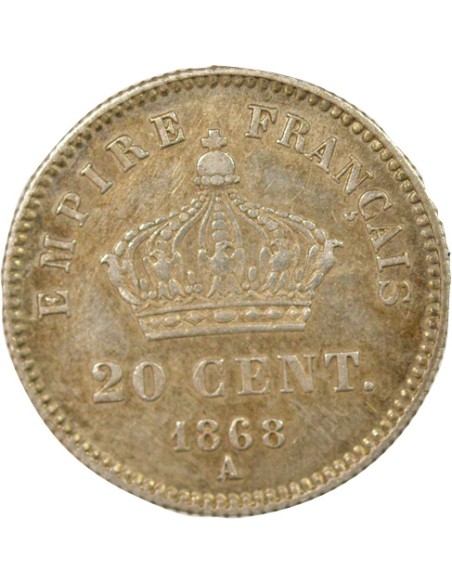Napoléon III Grand Module 20 centimes Argent 1868 A - Paris