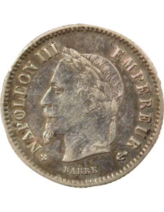 Napoléon III Grand Module 20 centimes Argent 1867 BB Strasbourg 2