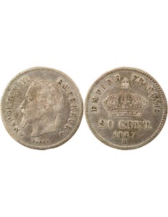 Napoléon III Grand Module 20 centimes Argent 1867 BB Strasbourg