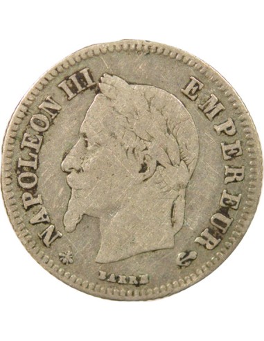 Napoléon III Tête Laurée 20 centimes Argent 1864 A - Paris