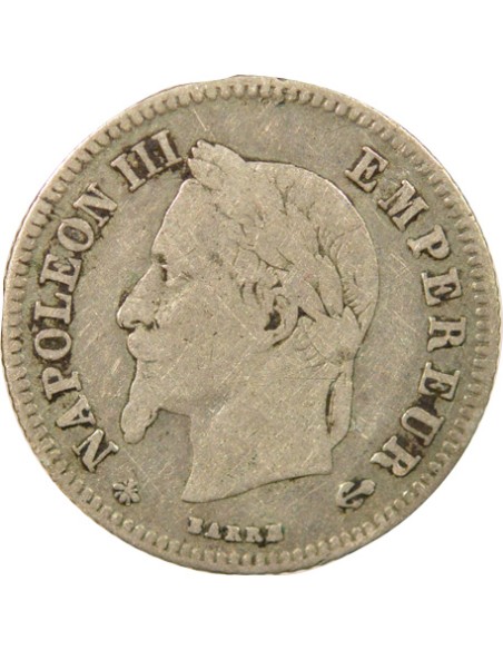 Napoléon III Tête Laurée 20 centimes Argent 1864 A - Paris