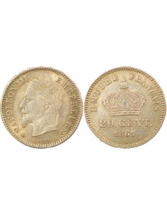Napoléon III Grand Module  20 centimes Argent 1867 A - Paris