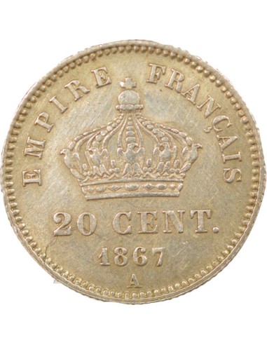 Napoléon III Grand Module  20 centimes Argent 1867 A - Paris
