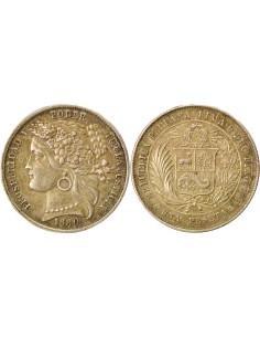 Pérou 1 peseta Argent 1880