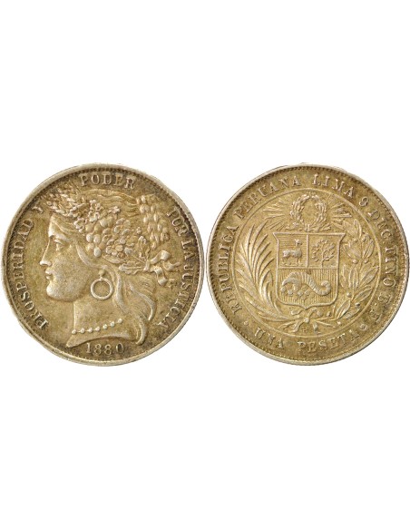 Pérou 1 peseta Argent 1880