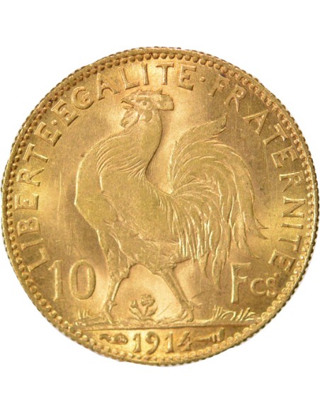Coq 10 francs Or 1914 A - Paris