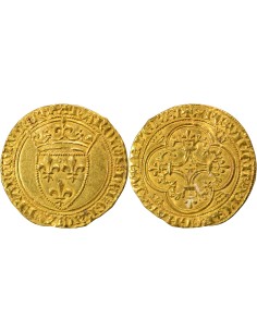 Charles VI 1e Emission 1 ecu d'or Or 1385 / 1389