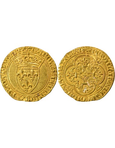 Charles VI 1e Emission 1 ecu d'or Or 1385 / 1389