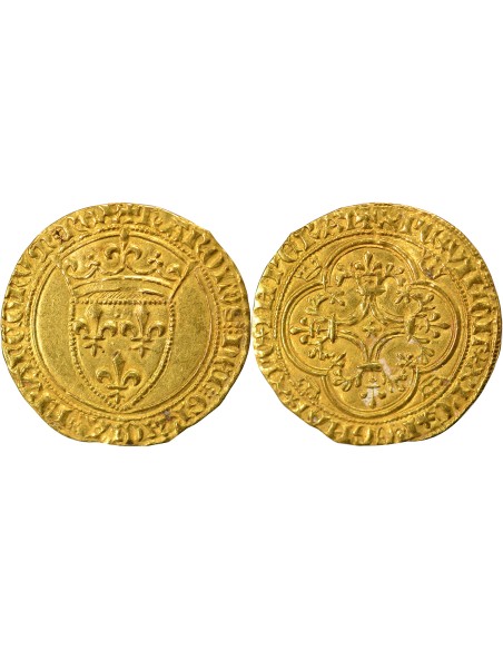 Charles VI 1e Emission 1 ecu d'or Or 1385 / 1389