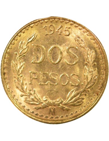 Mexique 2 pesos Or 1945 (1951-1972) Mo Mexico City