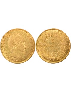 Napoléon III Tête nue 5 francs Or 1856 A - Paris