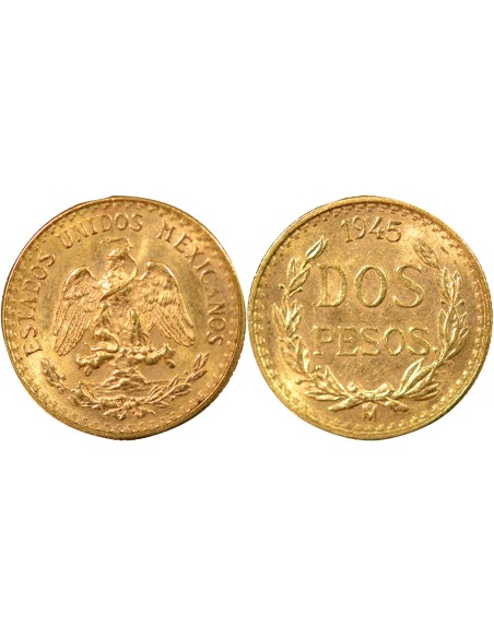 Mexique 2 pesos Or 1945 (1951-1972) Mo Mexico City