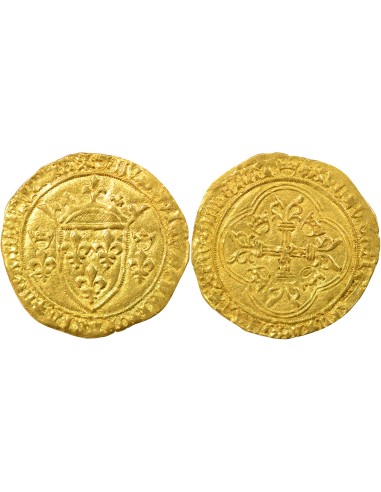 Louis XI A la Couronne 1 ecu d'or Or 1461-1479 Q Perpignan