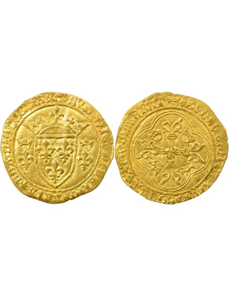 Louis XI A la Couronne 1 ecu d'or Or 1461-1479 Q Perpignan