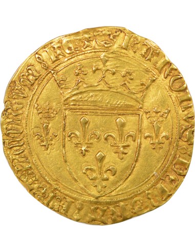 Charles VII A la Couronne 1 ecu d'or Or 1450-1461 B Rouen