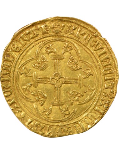 Charles VII A la Couronne 1 ecu d'or Or 1450-1461 B Rouen