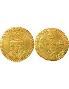 Charles VIII 2e Emission 1 ecu d'or Or 1494-1498 C Saint-Lô