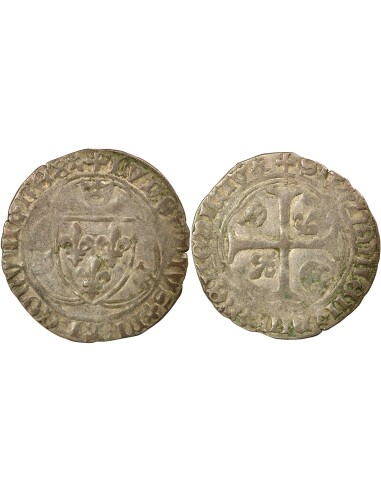 Louis XI A la Couronne 1 douzain Billon 1461-1483 S Troyes
