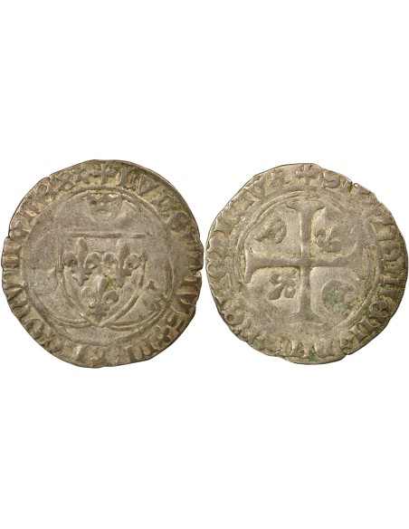 Louis XI A la Couronne 1 douzain Billon 1461-1483 S Troyes