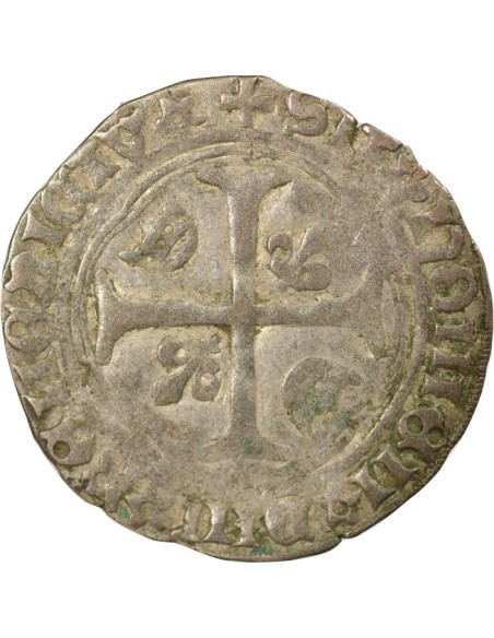 Louis XI A la Couronne 1 douzain Billon 1461-1483 S Troyes