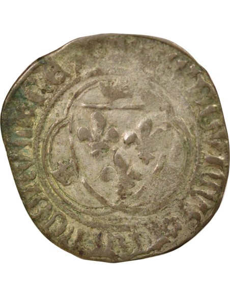 Louis XI A la Couronne 1 douzain Billon 1461-1483 H La Rochelle